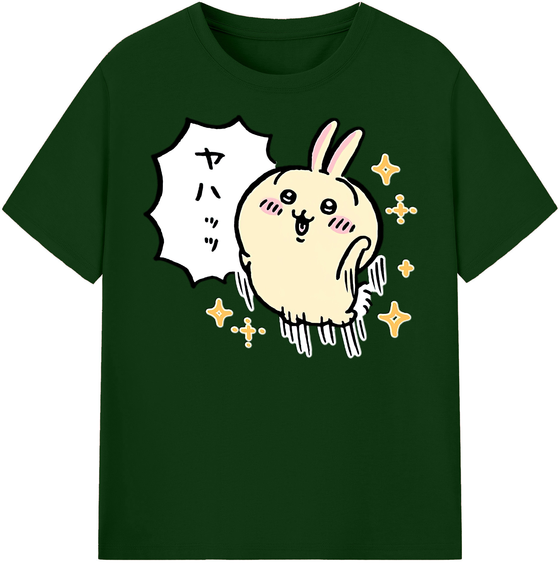 （画像用） ちいかわ うさぎ Chii-kawa usagi 綿100％半袖Tシャツ（フロントプリント）